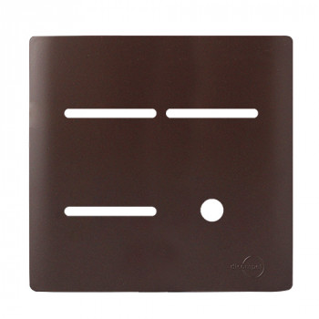 Placa p/ 3 Interruptores + Furo 4x4 - Novara Marrom Fosco